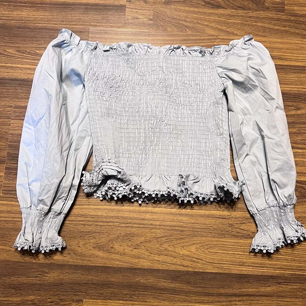 NWT Herringstones off shoulder chambray top Sz M